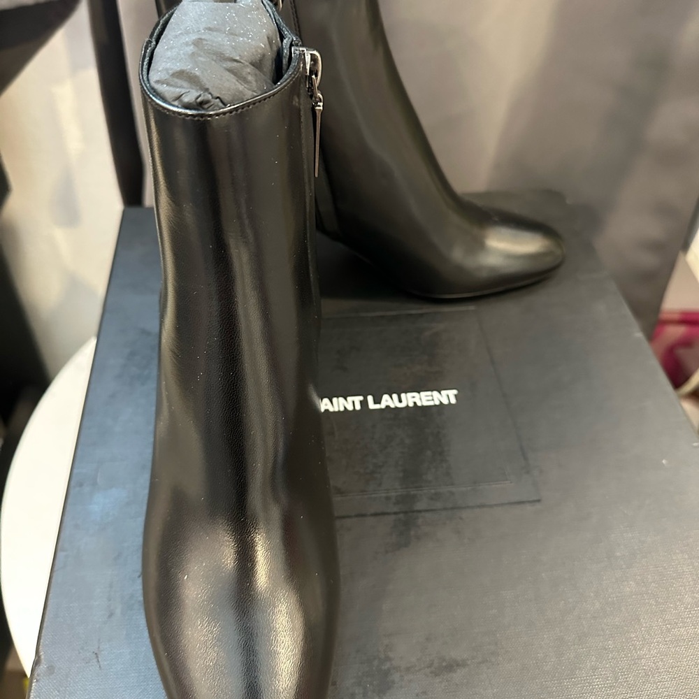 Saint Laurent Black Ankle Lou Booties